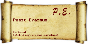 Peszt Erazmus névjegykártya